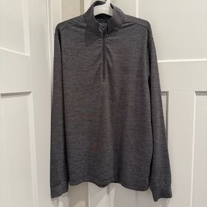 Greg Norman 1/4 Zip Shirt Men's Long Sleeve Dark Gray Heather Golf Size Small